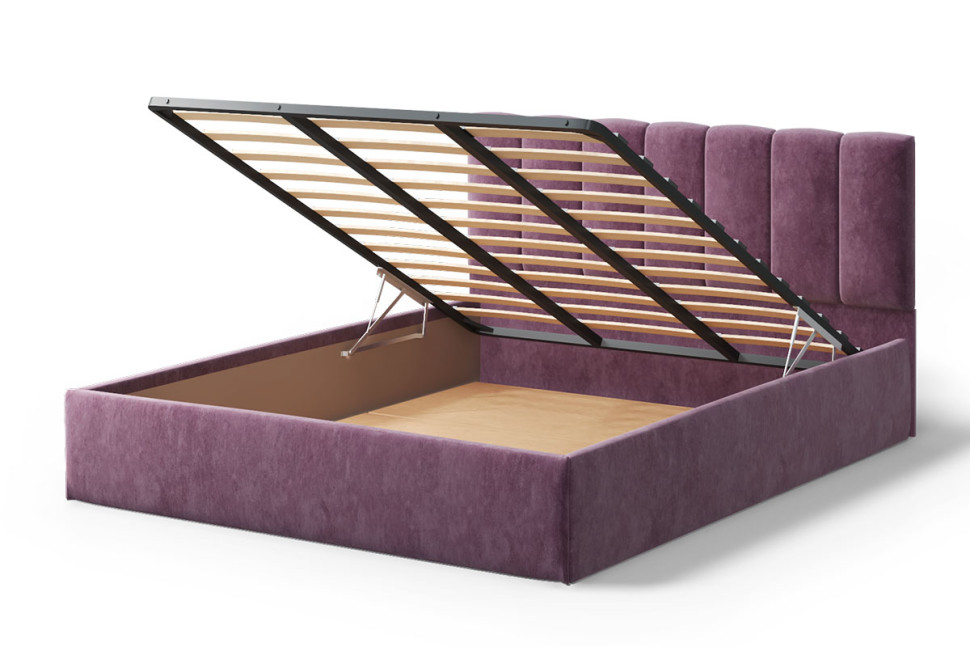 Кровать Элен 1200*2000 мм, велюр NEO 17, фиолетовый