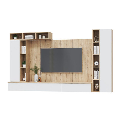 Гостиная Сканди, набор ББ-5, дуб бунрати/белый