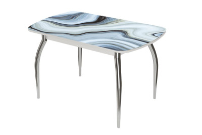 Стол Бостон ф/п Агат, 900*600 мм, белый/хром триумф