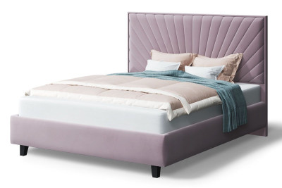 Кровать ЛЕОНА велюр NEO 15 лиловый (на опорах, б/основания, б/матраса)