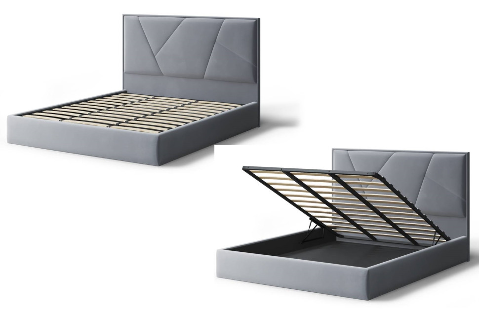 Кровать Ингрид, 1200*2000 мм, серый