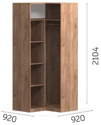 Шкаф угловой для одежды Эконика