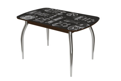 Стол Бостон ф/п Американо, 900*600 мм, венге/хром триумф