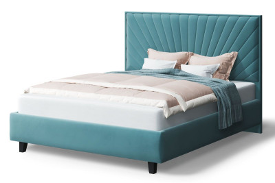 Кровать ЛЕОНА велюр NEO 22 бирюзовый (на опорах, б/основания, б/матраса)