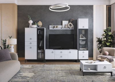 Гостиная Шарлиз, набор №1, белое сияние/белый снег софт