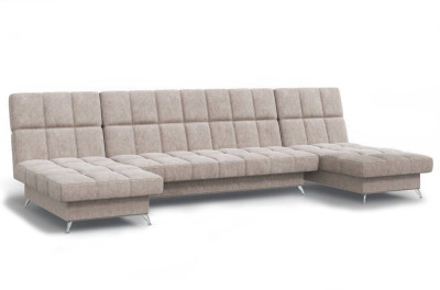 Диван Финка-2 п-образный без подлокотников велюр светло бежевый