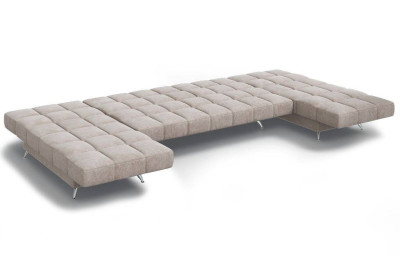 Диван Финка-2 п-образный без подлокотников велюр светло бежевый