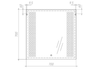 Зеркало Cosmo 70 black с подсветкой Sansa
