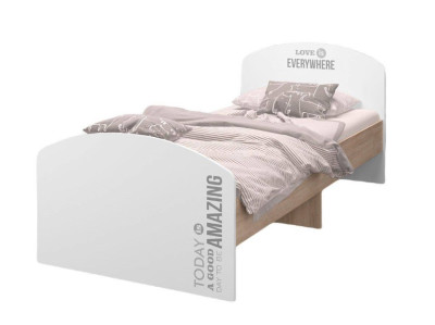 Кровать Джуниор, дуб сонома/ белый