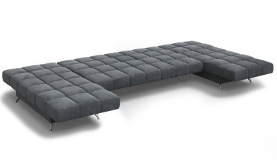 Диван Финка-2 п-образный без подлокотников велюр графит