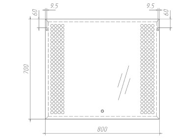 Зеркало Cosmo 80 alum с подсветкой Sansa