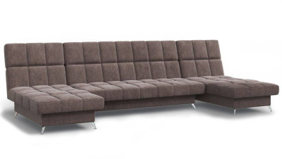 Диван Финка-2 п-образный без подлокотников велюр коричневый