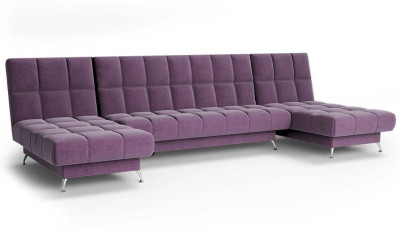 Диван Финка-2 п-образный без подлокотников велюр фиолетовый