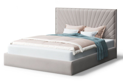 Кровать ЛЕОНА велюр NEO 02 бежевый (без опор, б/основания, б/матраса)