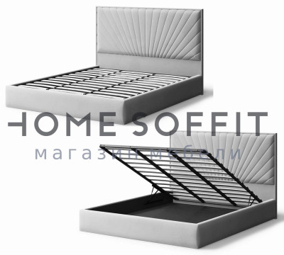 Кровать ЛЕОНА велюр NEO 02 бежевый (без опор, б/основания, б/матраса)