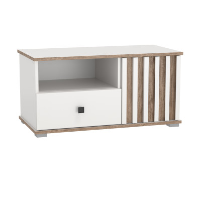 Тумба под ТВ 51.07 Либерти (опора h=20мм) белый/дуб каньон