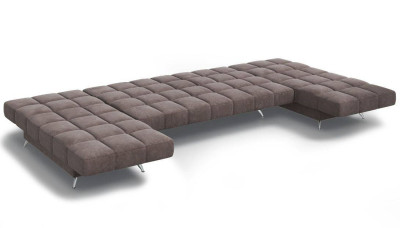 Диван Финка-2 п-образный без подлокотников велюр бежевый