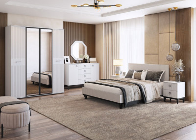 Кровать Шарлиз 1400, 1400*2000 мм, белый снег