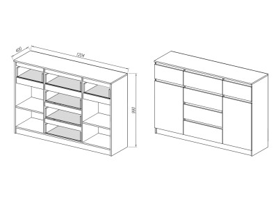 Комод белый Мори МК1200.4