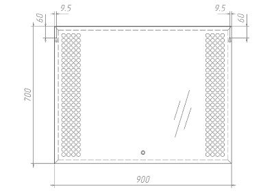 Зеркало Cosmo 90 black с подсветкой Sansa