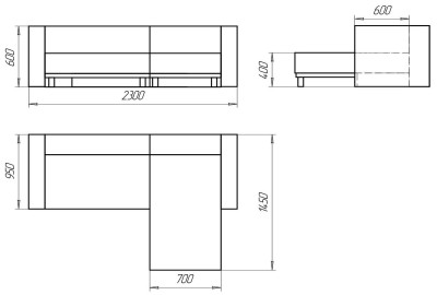 Диван баклажан угловой с подлокотниками Некст