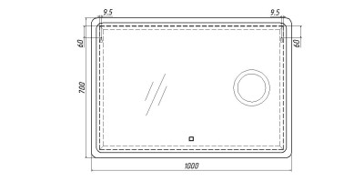 Зеркало Dream 100 alum (линза) с подсветкой Sansa