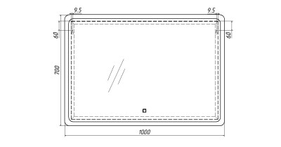 Зеркало Dream 100 alum с подсветкой Sansa