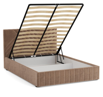 Кровать Гамма 1600 с подъемным мех. велюр хумус