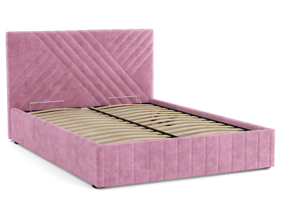 Кровать Гамма 1600 с подъемным мех. велюр розовый