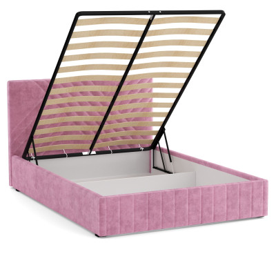 Кровать Гамма 1600 с подъемным мех. велюр розовый
