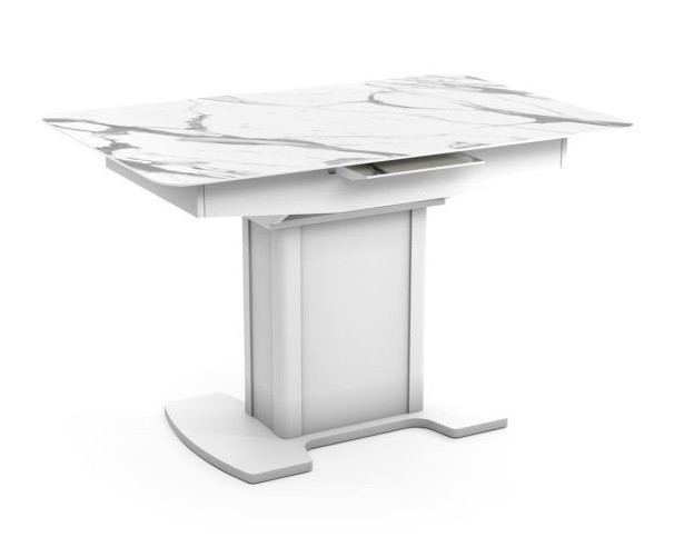 Стол раздвижной Мадрид В1 1200/1600*800мм мрамор белый