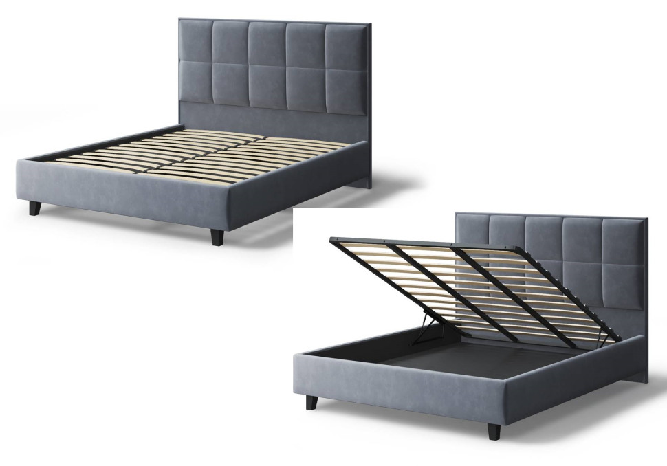 Кровать Велла 1200*2000 мм, на опорах, серый