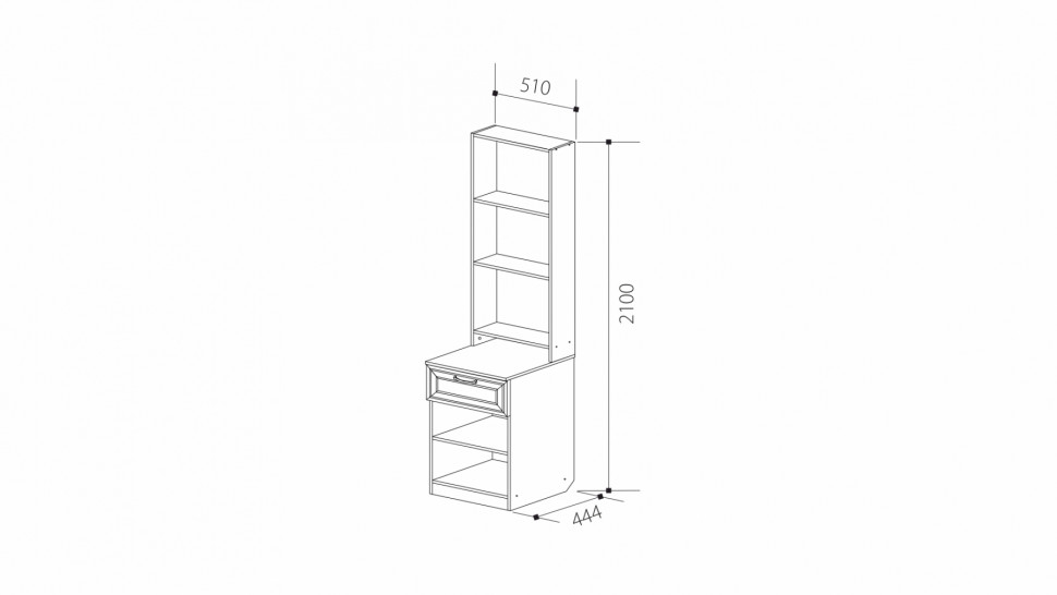 Шкаф комбинированный с зеркалом VIP-6 "Визит-16"