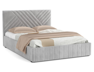 Кровать Гамма 1600 с подъемным мех. велюр серый