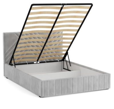 Кровать Гамма 1600 с подъемным мех. велюр серый