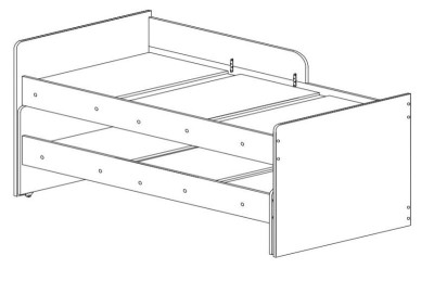 Кровать выкатная Соник, ясень шимо с бортиками