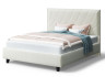 Кровать СОФИЯ 2000*1400мм (на опорах), велюр Бренди лайт 02 (серо-белый), (б/основания, б/матраса)