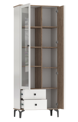 Шкаф комбинированный 51.02 Либерти (опора метал. h=150мм) белый/дуб каньон