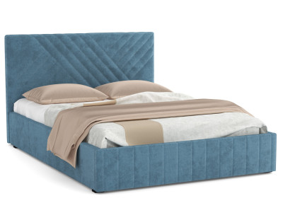 Кровать Гамма 1600 с подъемным мех. велюр дасти блю
