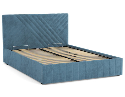 Кровать Гамма 1600 с подъемным мех. велюр дасти блю