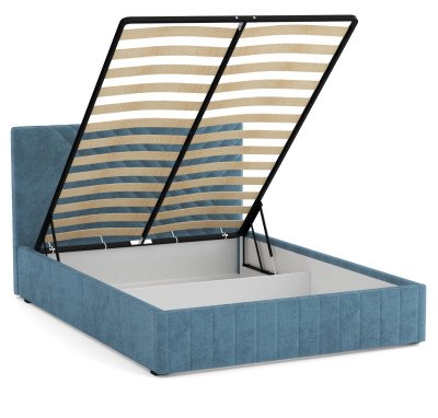 Кровать Гамма 1600 с подъемным мех. велюр дасти блю