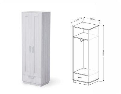 Шкаф для одежды 2-х дверный "Визит-6 (Квадро)"