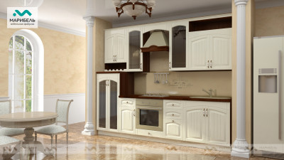 Кухонный гарнитур Кантри 2,8м Венге/Жемчуг глянец