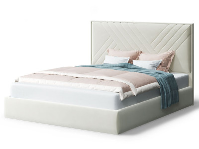 Кровать МИРА Бренди лайт 02 серо-белый (без опор, б/основания, б/матраса)