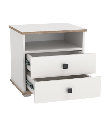 Тумба прикроватная 51.17 Либерти (опора h=20мм) белый/дуб каньон