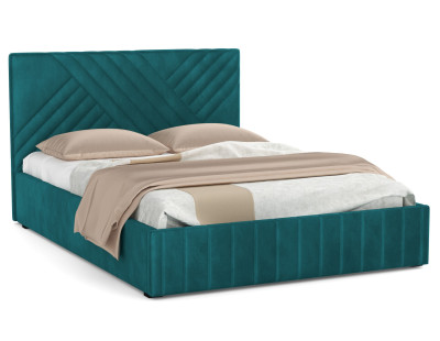 Кровать Гамма 1600 с подъемным мех. велюр изумруд