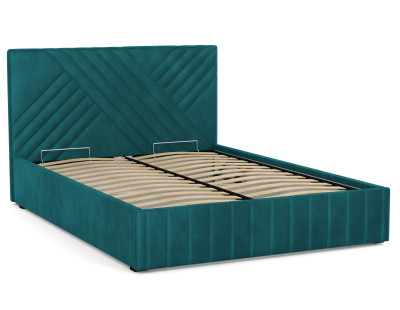 Кровать Гамма 1600 с подъемным мех. велюр изумруд