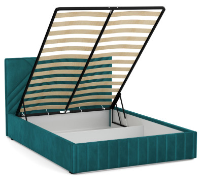 Кровать Гамма 1600 с подъемным мех. велюр изумруд