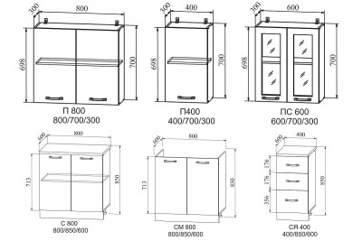 Кухонный гарнитур Империя №БЭ-1 Серый/Белый эмалит без столешницы 2м