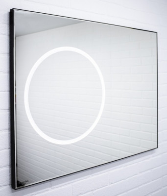 Зеркало Eclipse 120 black с подсветкой Sansa